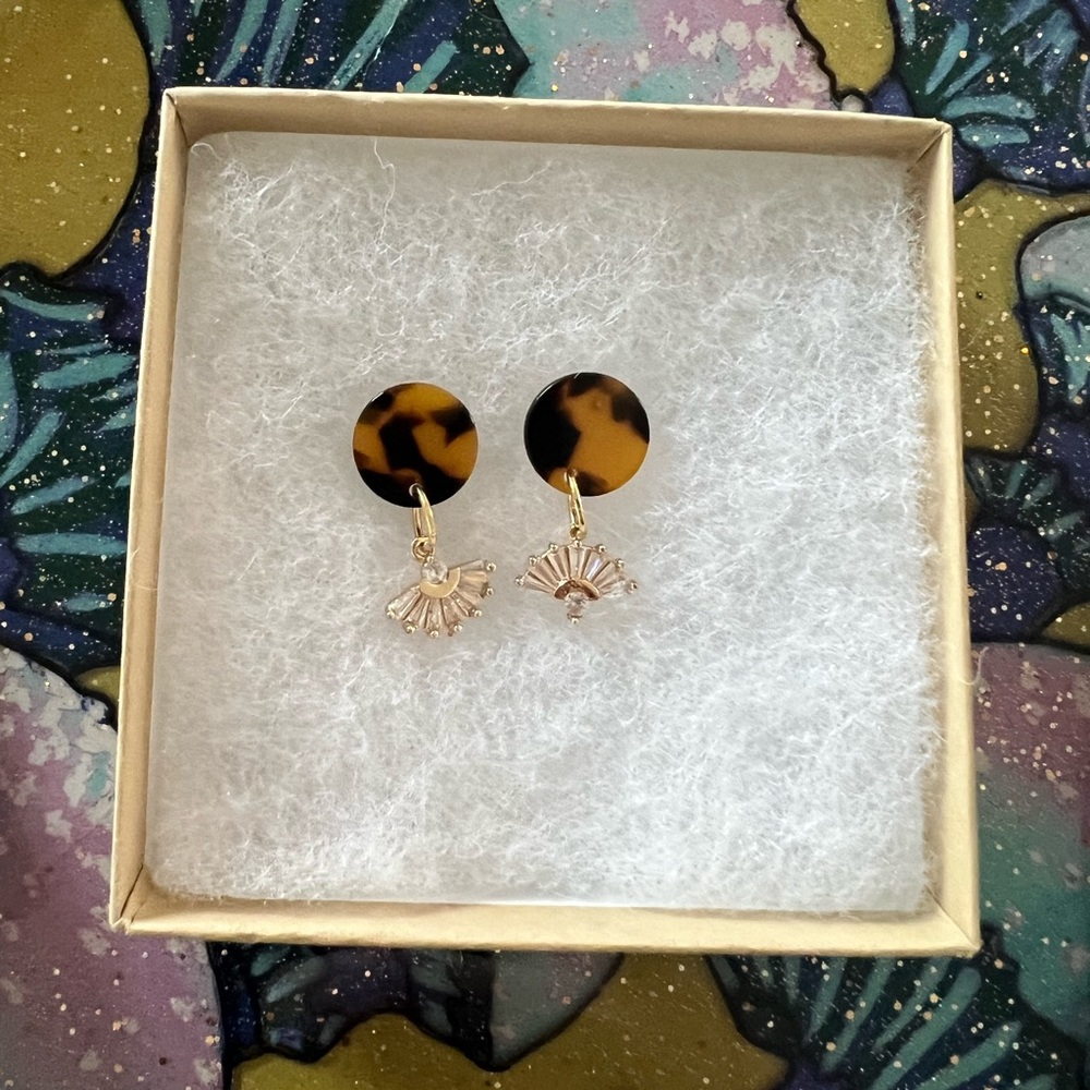 Tortoiseshell & Crystal Earrings